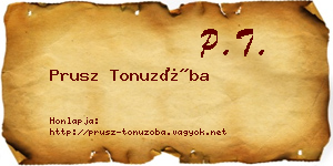 Prusz Tonuzóba névjegykártya